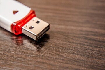 USB flash card with white color close-up
