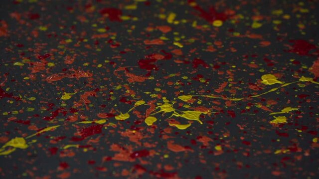Abstract expressionism painting on Pollock technique with colorful inks