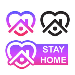 Stay home safe and healthy logo.
