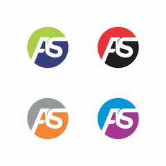 Abstract Initials Letters AS Logo Vector 001