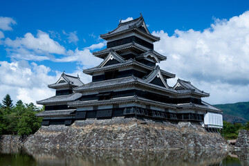 夏の青空と松本城