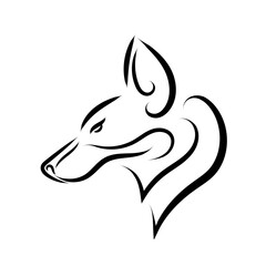 Black and white line art of fox head. Good use for symbol, mascot, icon, avatar, tattoo, T Shirt design, logo or any design you want.