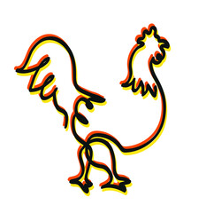 One line drawing of rooster.
One continuous line drawing of rooster isolated on white background
