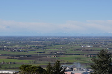 Vista panoramica su Pavia e sulla pianura