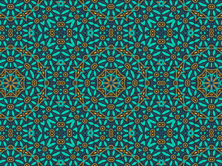 Geometric Tile Digital Paper Gold Yellow, Green, Black, and Blue for Print and Background. Wallpaper Geometric Ornament Abstract Pattern.