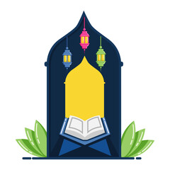 Quran illustration design with some ornaments