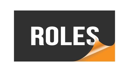 ROLES text written on black orange sticker.