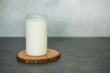 Milk in transparent glass
