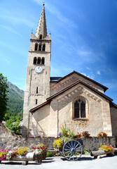 The Saint-Marcellin church in Névache. It is a French commune of 349 inhabitants located in the...