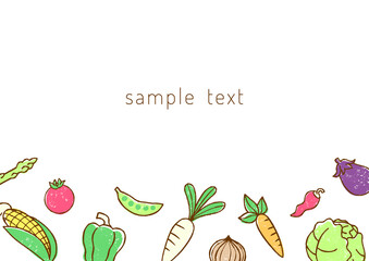 手描きの野菜のフレーム