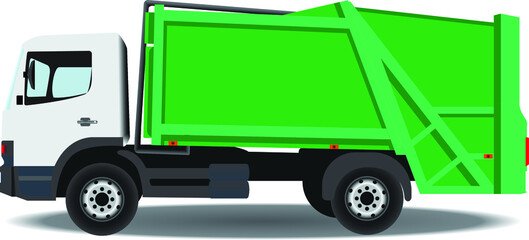 Garbage truck car vector illustration, EPS 10