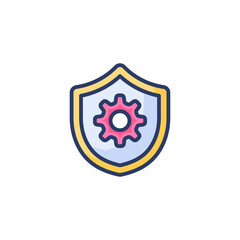 Protection shield icon in vector. Logotype
