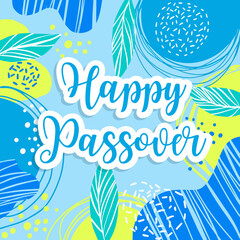 Jewish holiday Passover banner design with floral decoration, Happy Passover greeting card. vector illustration