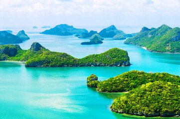 Naklejka na ściany i meble Aerial view of the Mu Ko Ang Thong Islands and National Marine Park