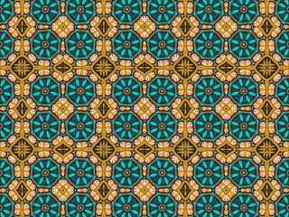 Geometric Tile Digital Paper Gold Yellow, Green, Black, and Blue for Print and Background. Wallpaper Geometric Ornament Abstract Pattern.