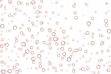 Red air Bubbles, oxygen, champagne crystal clear isolated on white background modern design. Vector illustration of EPS 10.