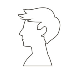 Profile of a man's head, silhouette. Simple vector monochrome illustration