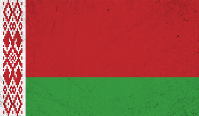 Grunge Belarus flag. Belarus flag with waving grunge texture.