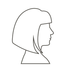 Woman head profile, silhouette. Simple vector monochrome illustration