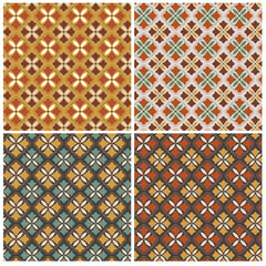 ornate decorative geometric vector tile patterns
