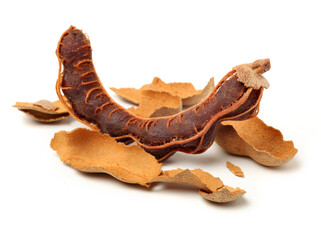 Tamarind on white background