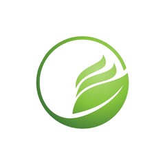 health leaf, circle design concept