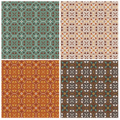 seamless ornate intricate geometric vector tile patterns