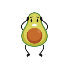 Cute avocado mascot logo design illustration