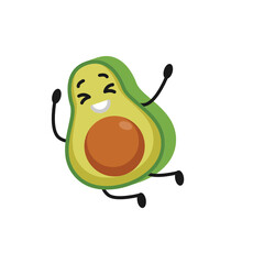 Cute avocado mascot logo design illustration