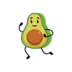Cute avocado mascot logo design illustration
