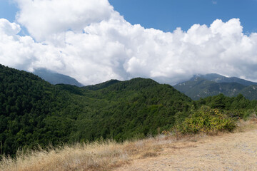 Wonderful view of the mountain range in Olympus Greek National Natural Park.