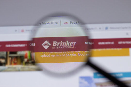 New York, USA - 18 March 2021: Brinker International company logo icon on website, Illustrative Editorial.