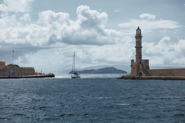 Fototapeta premium Egyptian lighthouse built in 1595 Chania island Crete