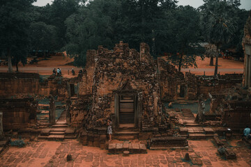 Fototapeta na wymiar Angkor Wat in Cambodia is the largest religious monument in the world and a World heritage listed complex.
