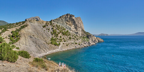 Fototapeta na wymiar Mountain landscape, Crimean peninsula. The tourist route Golitsyn trail