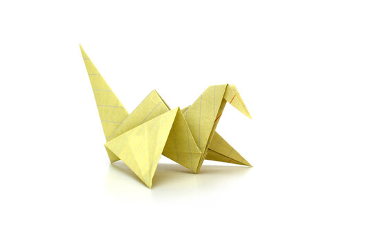 Origami bird isolated with clipping path