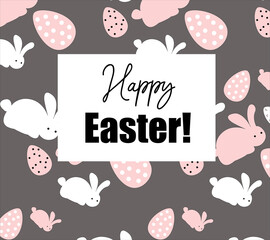 Easter patterns in the form of rabbits and eggs