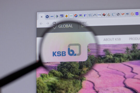 New York, USA - 18 March 2021: KSB company logo icon on website, Illustrative Editorial.