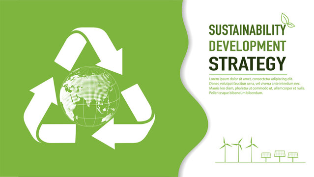 Recycle and Zero waste for Sustainability development strategy background and template, vector illustration