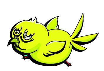 Bird Funny Cartoon Vector