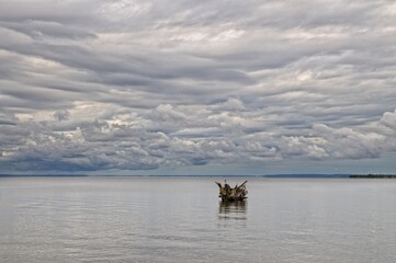 View of the Volga with a cloudy sky.