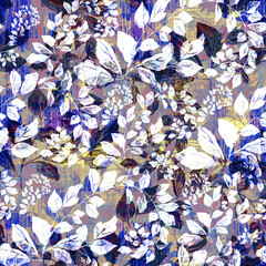 Watercolor seamless pattern. Abstract background with colorful  spring  field