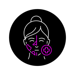 Treatment of age spots face color line icon. Pictogram for web page, mobile app, promo.