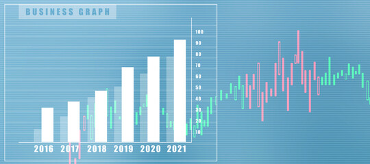 2d rendering Stock market online business concept. business Graph 
