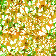 Watercolor seamless pattern. Abstract background with colorful  spring  field