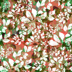 Watercolor seamless pattern. Abstract background with colorful  spring  field