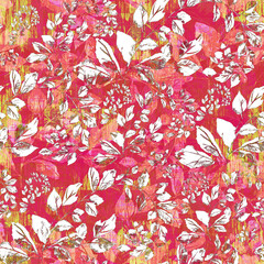 Watercolor seamless pattern. Abstract background with colorful  spring  field