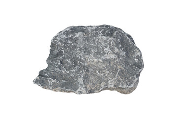 Limestone specimen isolated on white background. Limestone is a sedimentary rock composed of skeletal fragments of marine organisms.
