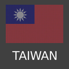 There’s a flag on black background that used dots effect. It is TAIWAN flag. Concept about nation, country, symbol, independence and etc.