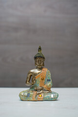 buddhism statue religious figure on white marble